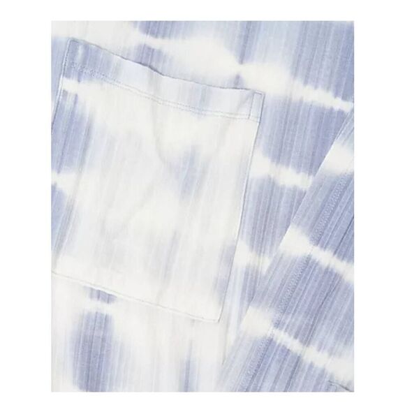 Lisa Rinna Collection Women 3X Open Front Duster Cardigan Blue White Tie Dye NWT - Picture 2 of 4